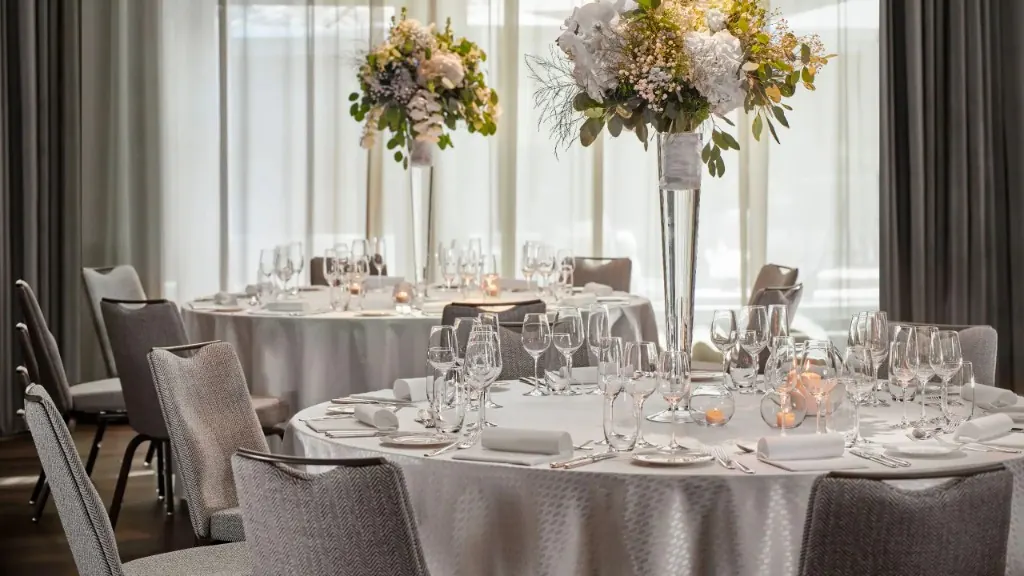 Laid table with flowers in daylight at the Park Hyatt Zurich